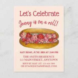 On a Lobster Roll Congratulations Maine ME Foodie Invitation Postcard