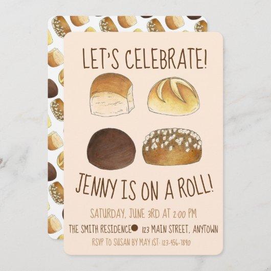 On a Roll Let's Celebrate Congratulations Party Invitation