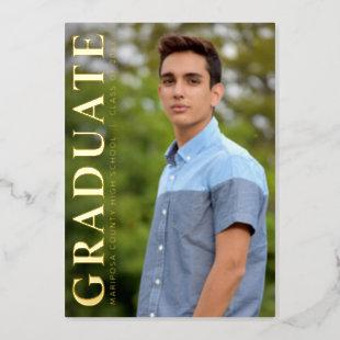 One Photo Simple Class of Graduation Announcement