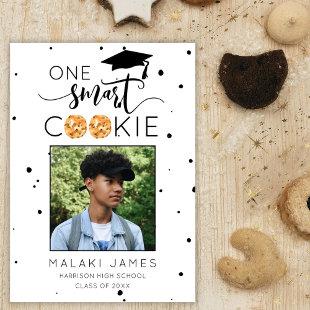 One Smart Cookie Black and White Graduation Photo Announcement