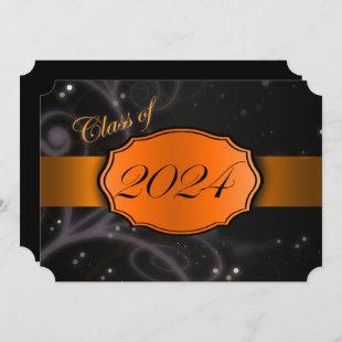 Orange and Black 2024 Graduation Invitation