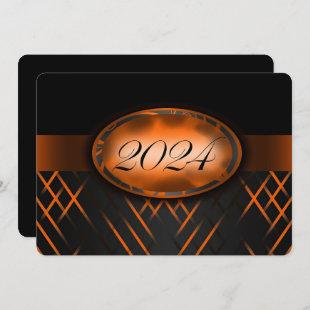 Orange and Black Class of 2024 Party Invitation