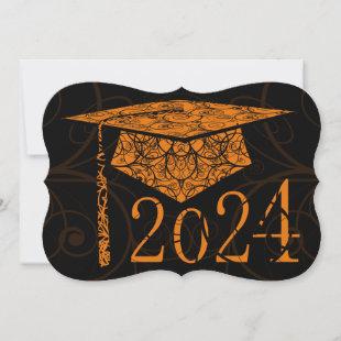 Orange and Black Floral Cap 2024 Card