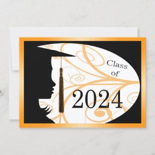 Orange and Black Silhouette 2024 Card