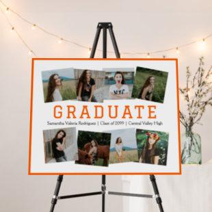 Orange Angled Eight-Photo Graduation Foam Board