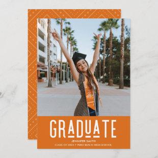 Orange Photo High School Graduation Party Announcement
