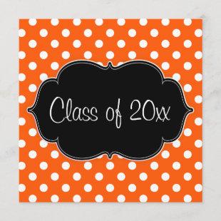 Orange Polka Dot Graduation Announcement