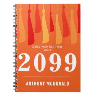 Orange Row of Tassels Class Year Notebook
