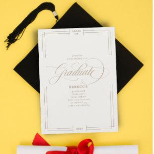 Our Graduate Classic Script Gold Graduation Announcement