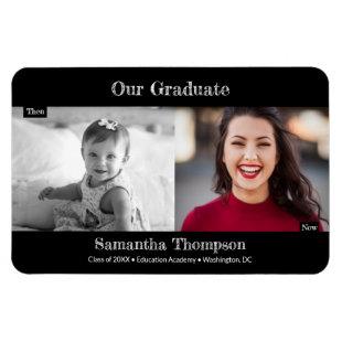 Our Graduate Then and Now Photo Graduation Magnet
