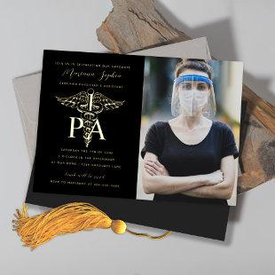 PA Physician's Assistant Graduation Photo Gold Foil Invitation
