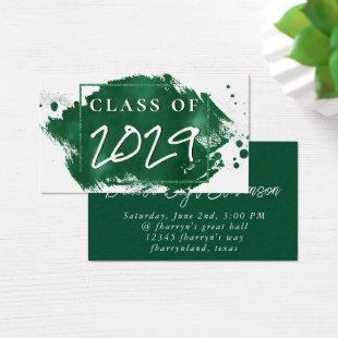Painted Grad | Green Graduation Announcement