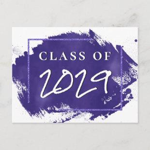 Painted Grad | Violet Purple Splatter Party Invitation Postcard