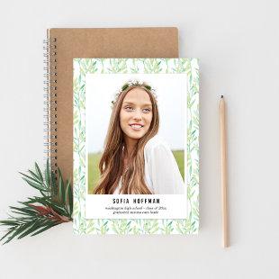 Painted Greenery Graduation Announcement Invite