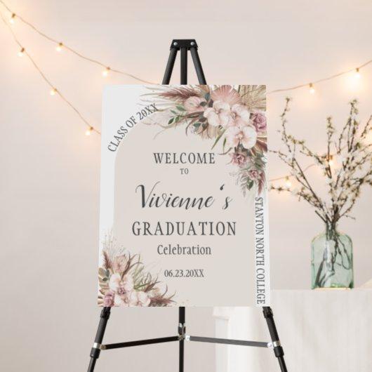 Pampas Grass Orchid Floral Arch Graduation Welcome Foam Board