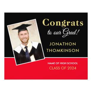 PAPER Congrats Grad Photo Gold Black Red 2024