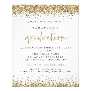 PAPER Gold Glitter Border Graduation Invitation