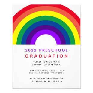PAPER Purple Rainbow Graduation Invitation