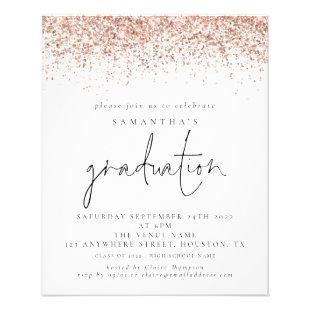 PAPER Rose Gold Glitter Graduation Invite