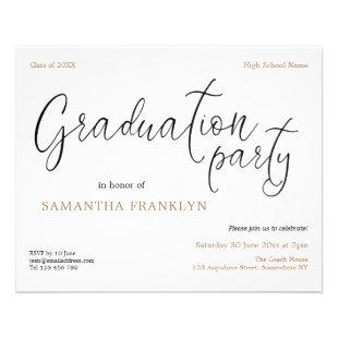 PAPER Script Text Graduation Party Invitation
