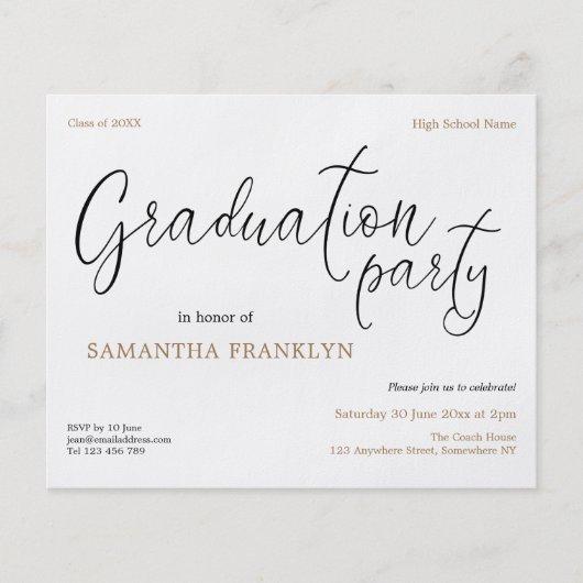 PAPER Script Text Graduation Party Invitation