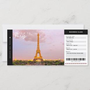 Paris Trip Boarding Pass Travel Vacation Ticket