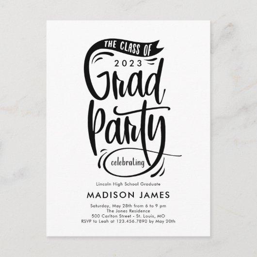 Party Banner Graduation Party Invitation Postcard