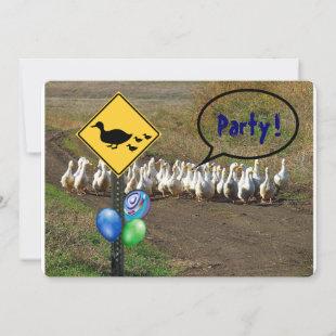 Party..ducks crossing invitation