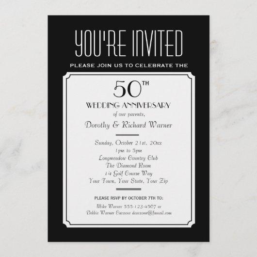 Party, Reunion or Event 5x7 Black Invitation