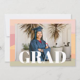 Pastel Abstract Retro High School Graduation Announcement