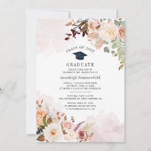 Pastel Blush Floral 2022 Graduation Party Invitation