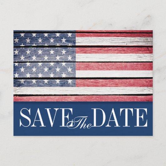 Patriotic Save the Date Postcard Invitation