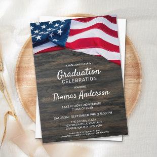 Patriotic Usa American Flag Military Graduation Invitation