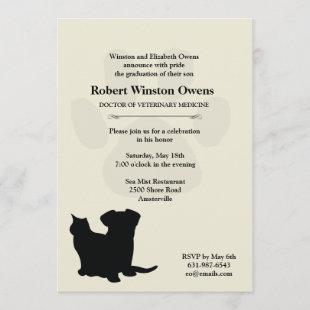 Paw Print Veterinary Graduation Invitation