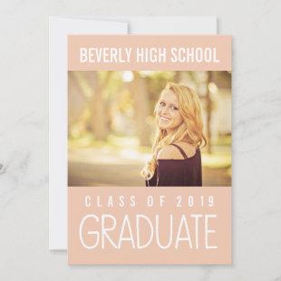 Peach Class of 2019 Graduation Photo Announcement