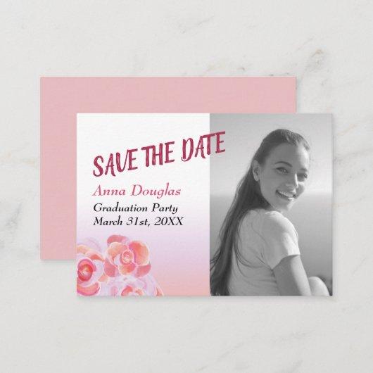 Peach, Pink Roses Save-the-Date Advice Card