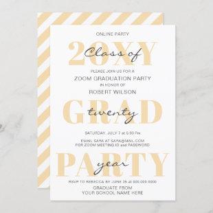 Peach Typography Modern Online Graduation Party Invitation