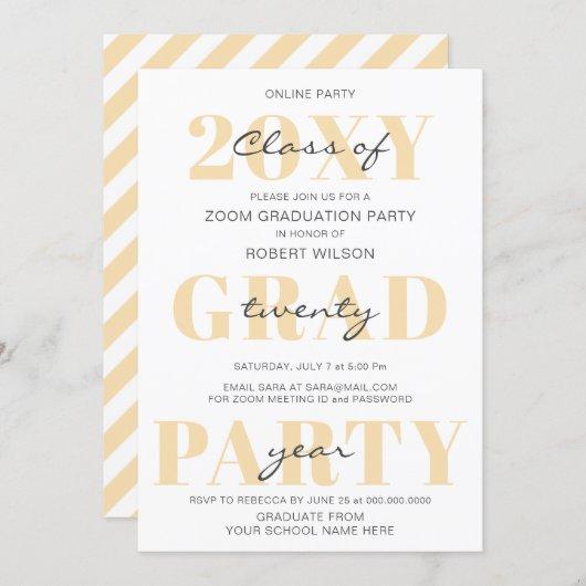 Peach Typography Modern Online Graduation Party Invitation