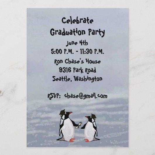 Penguins Graduation Party Invitations