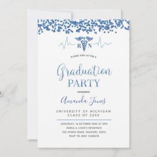 Periwinkle blue Nurse Graduation Party Invitation