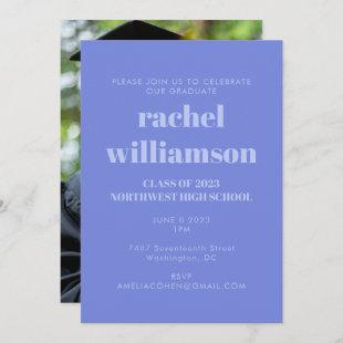 Periwinkle Class of 2024 Photo Graduation Party Invitation