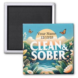 Personalised Sobriety Clean & Sober Magnet