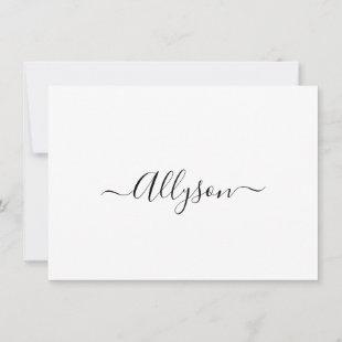 Personalize Script Name & Message, White Holiday Card