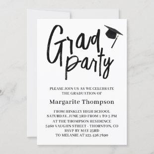 Personalized B&W Graduation Party Invitation