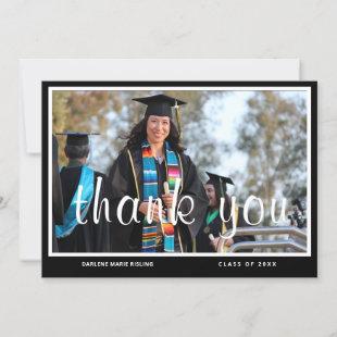 Personalized B&W Graduation Thank You Card