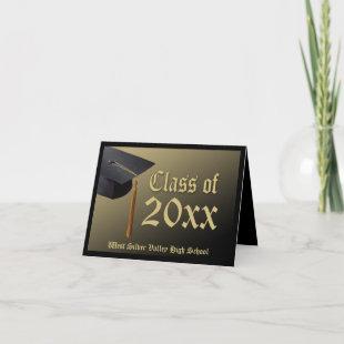 Personalized Black + Gold Graduation Announcement