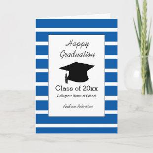Personalized Blue Graduation Card