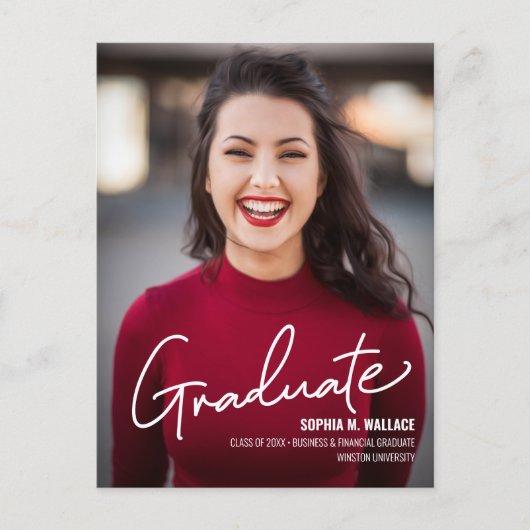 Personalized Business and financial photo graduate Announcement Postcard