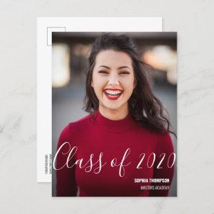 Personalized Class of 2020 Graduate Photo Name  Announcement Postcard