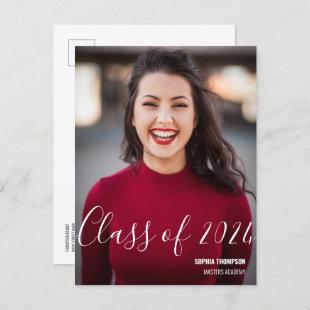 Personalized Class of 2024 Graduate Photo Name  Announcement Postcard